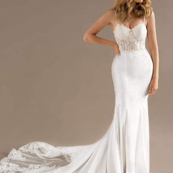 AW ANIAS WEDDING DRESS Bridal Gown Bride Size 16 - Picture 1 of 16